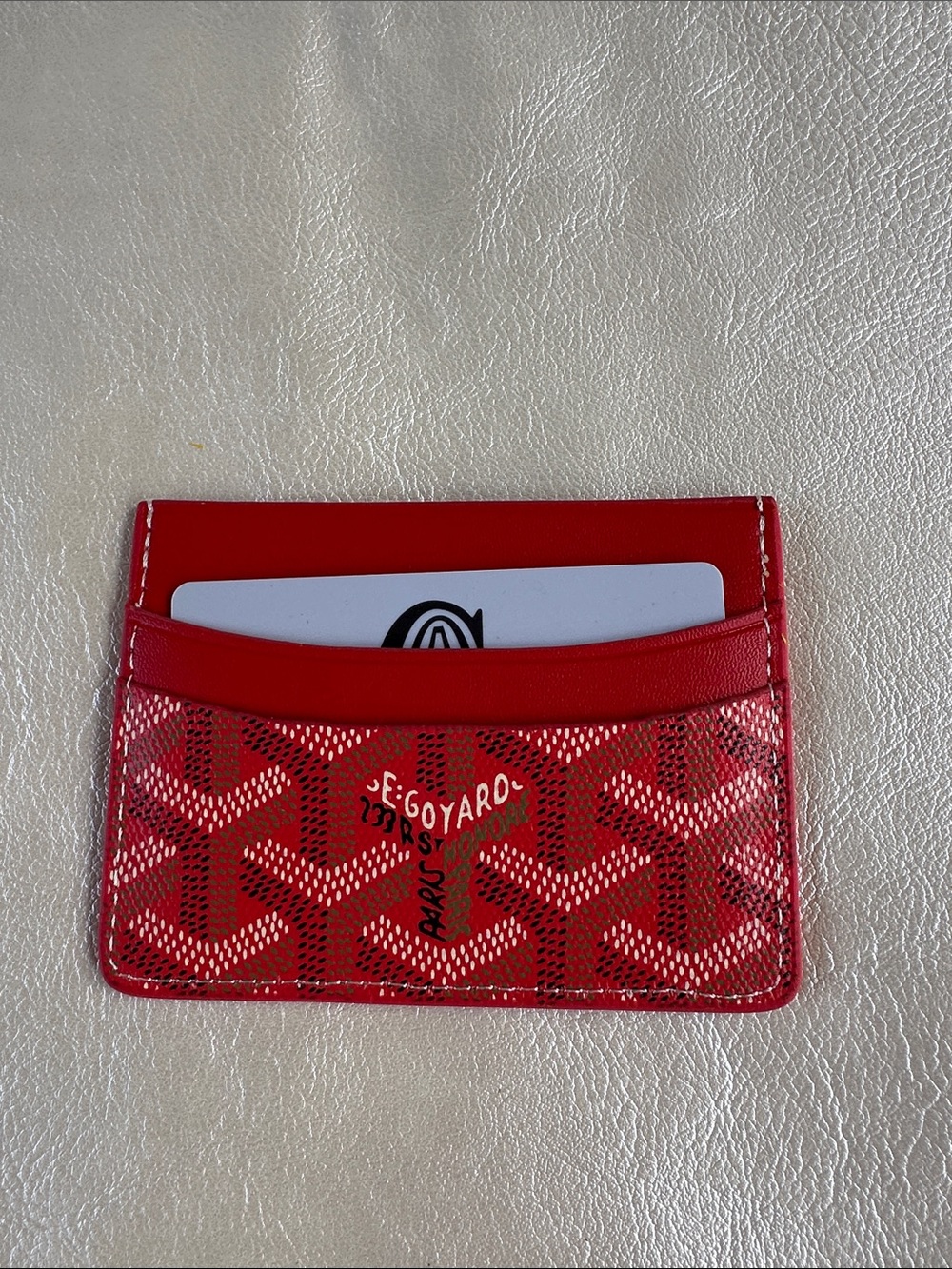 Goyard Red Patterned Card Holder - Picture 2 of 3